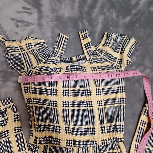 LOVE REP BLIC Big Girls Jumpsuit Yellow Plaid Cold Shoulder Size S (7-8). - Picture 10 of 14